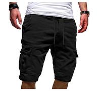 Ofertas Prime Hombre Pantalones Cortos Hombre Verano Casual Moda Bermudas Cargo Shorts con 4 Bolsillos Casual Original Color sólido Ajuste Vintage Pantalón Trabajo con Cordón