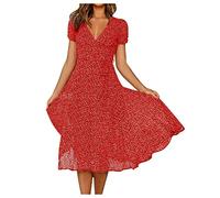 Ofertas relámpago de hoy Prime Clearance Vestidos de verano para mujer, vestidos de punto para mujer, vestido de corsé rojo, vestidos de noche para mujer, vestido midi para mujer, vestido de invitada
