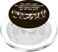 Off Grid Camping Humor Naturaleza Cita Bosque Montañas PopSockets PopGrip para MagSafe
