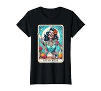 Off My Meds Unhinged Tarot Card Funny Graphic Camiseta gráfica económica, Mujer, Negro, XS