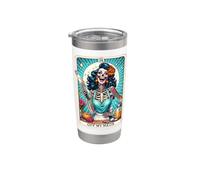 Off My Meds Unhinged Tarot Card Funny Graphic Vaso térmico de acero inoxidable de doble pared