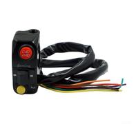 Off Road Bike 22mm Interruptor de manillar de motocicleta Retro Aleación de aluminio Faro Señal de giro para control de bocina Acabado negro y plateado (negro)