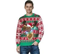 OFF THE RACK Christmas Sweater Suéter, DIS Rudy, Who DAT, XX-Large Unisex Adulto