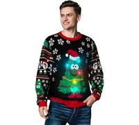 OFF THE RACK Christmas Sweater Suéter, Happy to Tree You, 3X-Large-4X-Large Unisex Adulto