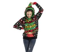 OFF THE RACK Christmas Sweater Suéter, Tree Happy This Xmas, s-m Unisex Adulto