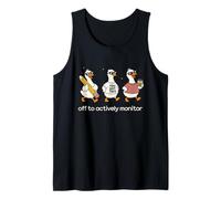 Off to Actively Monitor Teacher Testing Day Funny Goose Camiseta sin Mangas