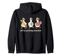 Off to Actively Monitor Teacher Testing Day Funny Goose Sudadera con Capucha