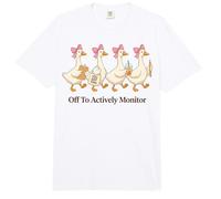 Off to Actively Monitor Teacher Testing Day Goose Parade Comfort Colors Adult Heavyweight T-Shirt