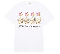 Off to Actively Monitor Teacher Testing Day Goose Parade Comfort Colors Adult Heavyweight T-Shirt