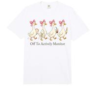 Off to Actively Monitor Teacher Testing Day Goose Parade Comfort Colors Adult Heavyweight T-Shirt