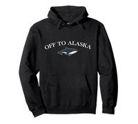 Off to Alaska Whale Funny Vintage Alaskan Souvenir Sudadera con Capucha