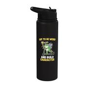 Off to Be Weird and Build Character Hombres Mujeres Frog Scooter Stainless Steel Insulated Water Bottle