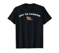 Off to Canada Beaver Funny Vacation Canadian Souvenir Camiseta