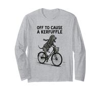 Off to Cause a kerfuffle, Divertido Basset Hound Vintage Retro Manga Larga