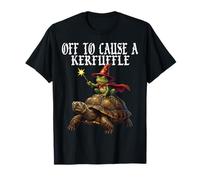 Off to Cause a Kerfuffle Funny Whimsical Frog Wizard Turtle Camiseta