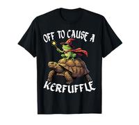 Off to Cause a Kerfuffle Funny Whimsical Frog Wizard Turtle Camiseta