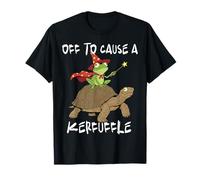 Off to Cause a Kerfuffle Funny Whimsical Frog Wizard Turtle Camiseta