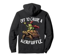 Off to Cause a Kerfuffle Funny Whimsical Frog Wizard Turtle Sudadera con Capucha