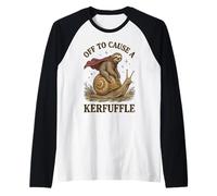 Off To Cause A Kerfuffle Sloth Caracol Divertido Vintage Animal Camiseta Manga Raglan