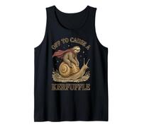 Off To Cause A Kerfuffle Sloth Caracol Divertido Vintage Animal Camiseta sin Mangas