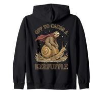 Off To Cause A Kerfuffle Sloth Caracol Divertido Vintage Animal Sudadera con Capucha
