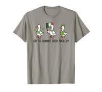 Off to Commit Irish Foolery Flag St Patricks Funny Goose Camiseta