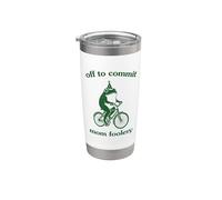 Off to Commit Mom Foolery Funny Dad Frog Mother Graphic Vaso térmico de acero inoxidable de doble pared