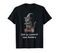 Off to Commit Tom Foolery - Divertido Halloween con Gatos y Brujas Camiseta