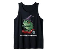 Off To Commit Tom Foolery Frog Wizard Whimsical Vintage Cute Camiseta sin Mangas