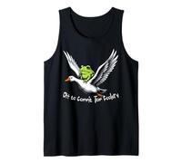 Off to Commit Tom Foolery Whimsical Frog Wizard Goose Retro Camiseta sin Mangas