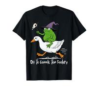 Off To Commit Tom Foolery Whimsical Frog Wizard Vintage Cute Camiseta
