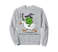 Off To Commit Tom Foolery Whimsical Frog Wizard Vintage Cute Sudadera