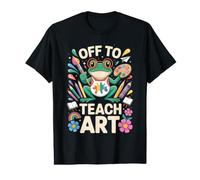Off To Enseñar Arte Frog Maestro Pintura Aula Camiseta gráfica económica