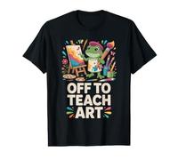 Off To Enseñar Arte Frog Maestro Pintura Aula Camiseta gráfica económica