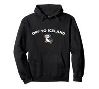 Off to Iceland Puffin Funny Vintage Icelandic Souvenir Sudadera con Capucha