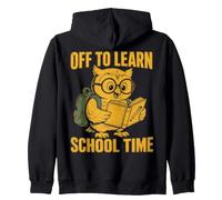 Off To Learn School Time Owl Student Reading Sudadera con Capucha