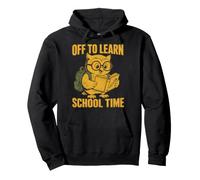 Off To Learn School Time Owl Student Reading Sudadera con Capucha