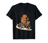 Off To Mind My Own Business Cozy Capybara Montando Una Bicicleta Camiseta
