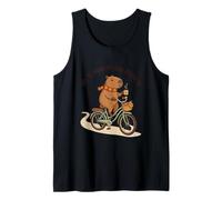 Off To Mind My Own Business Cozy Capybara Montando Una Bicicleta Camiseta sin Mangas