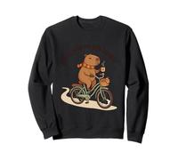 Off To Mind My Own Business Cozy Capybara Montando Una Bicicleta Sudadera