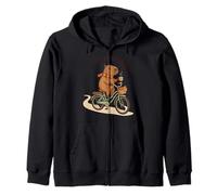 Off To Mind My Own Business Cozy Capybara Montando Una Bicicleta Sudadera con Capucha