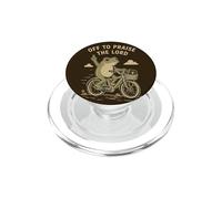 Off To Praise The Lord Frog Bicycle Humor Cristiano PopSockets PopGrip para MagSafe
