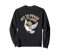 Off To Praise The Lord Frog Meme Dove Funny Christian Faith Sudadera
