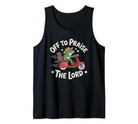Off To Praise The Lord Frog Meme Funny Christian Faith Jesus Camiseta sin Mangas