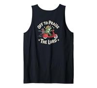 Off To Praise The Lord Frog Meme Funny Christian Faith Jesus Camiseta sin Mangas