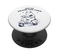 Off To Praise The Lord Frog Meme Funny Christian Faith Jesus PopSockets PopGrip Adhesivo