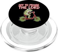 Off To Praise The Lord Frog Meme Funny Christian Faith Jesus PopSockets PopGrip para MagSafe