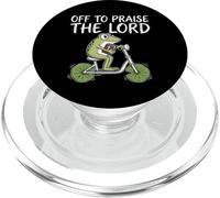 Off To Praise The Lord Frog Meme Funny Christian Faith Jesus PopSockets PopGrip para MagSafe
