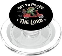 Off To Praise The Lord Frog Meme Funny Christian Faith Jesus PopSockets PopGrip para MagSafe