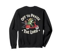 Off To Praise The Lord Frog Meme Funny Christian Faith Jesus Sudadera